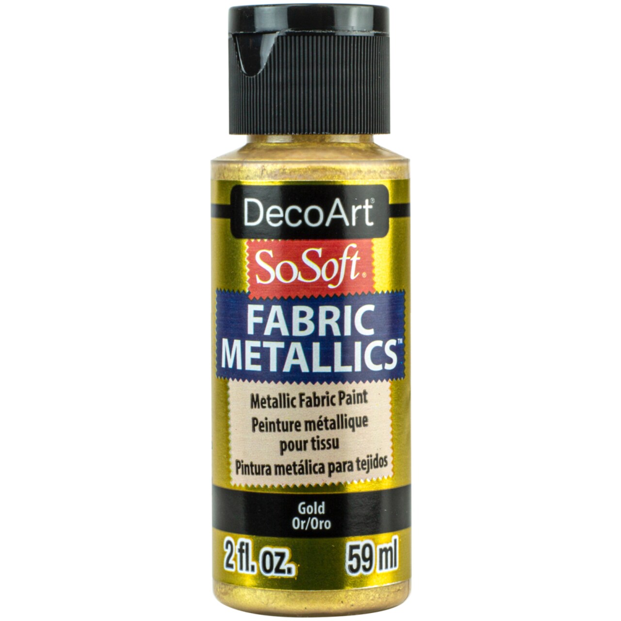 DecoArt SoSoft Metallic Fabric Paint 2oz – The Ultimate Soft, Flexible, Machine Washable Acrylic Paint for Clothing, Canvas Shoes, Tote Bags & DIY Crafts